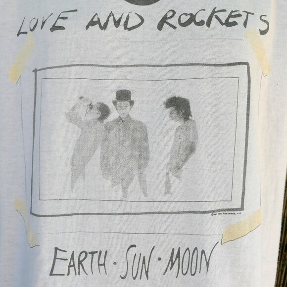 80's Vintage 1987 LOVE & ROCKETS Earth Sun Moon Tour T Shirt XL Spring Ford Tag